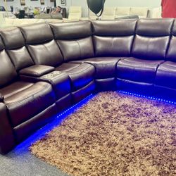 4th Of July Sale🇺🇸Stunning Chocolate Reclining Sofa Sectional Available Limited Time $1099🇺🇸