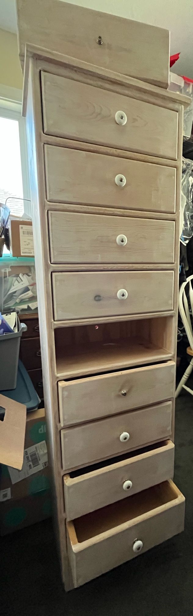 Tall wood dresser