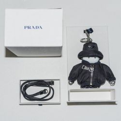 Prada Soft Robot Re-Nylon & Saffiano Bag Charm w/ Box and Strap