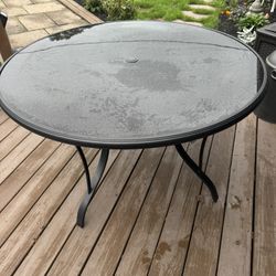 Brand New Living Accents Patio Table 48” Round. Details Below