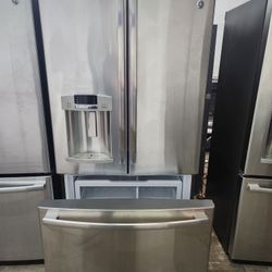 REFRIGERATOR GE STAINLESS STEEL WITH WARRANTY 