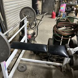 Flat Bench With Olympic Weights 