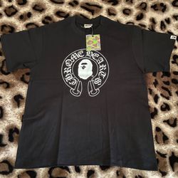 Chrome heart bape tee