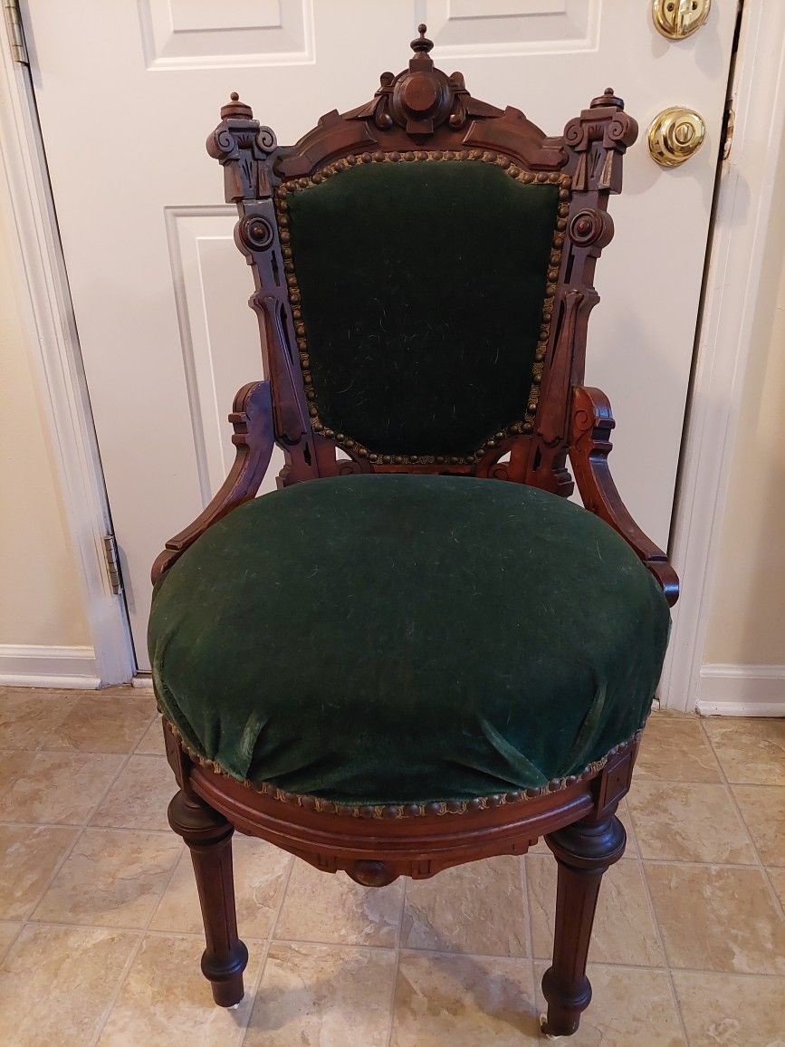 Antique Parlor Chair Victorian Edwardian Eastlake Carved