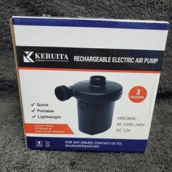 Electric Air Pump Rechargeable Portable Air Mattress Pump DC 12V Ac 110V-240V 