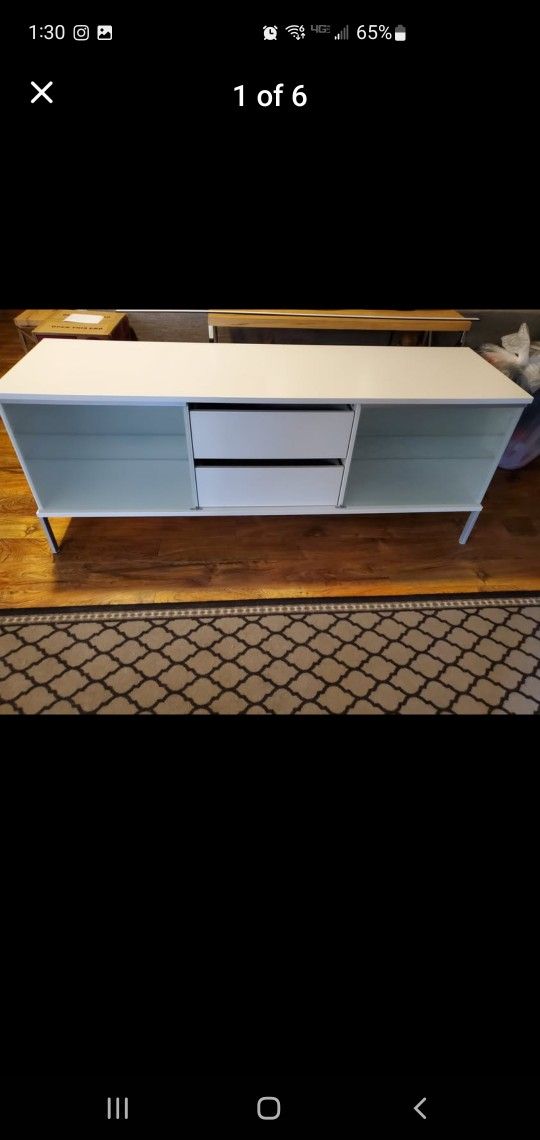 Beautiful White Living Room Entertainment Center