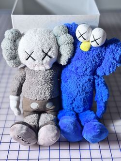Kaws Seeing/Watching HK Exclusive Numbered Plush 16" Blue