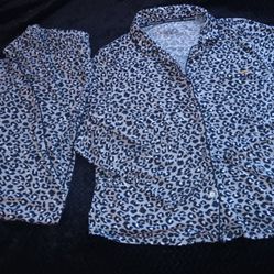 BCBG Maxazria Leopard Print Pajamas Set
