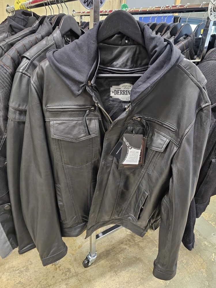 Leather Jacket With Zip Out Hood & Liner