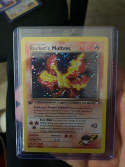 Team rocket and Blaine’s Moltres 1st edition