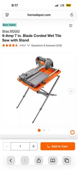 Brand new Ridgid 7in wet tile saw