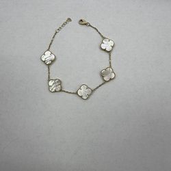 10K YELLOW GOLD  CLOVER BRACELET , 8”