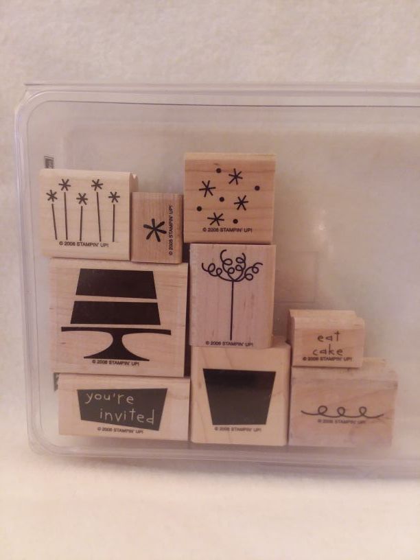 Stamping Up Eat Cake partial set of 9 stamps