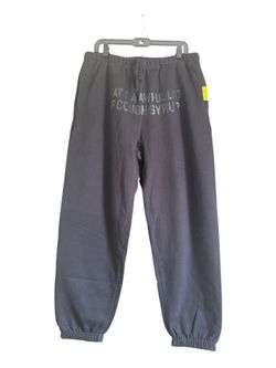 Desoto Dubb Men's Gray Graphic Logo Jogger Pants XL Cotton Knit Elastic Waist