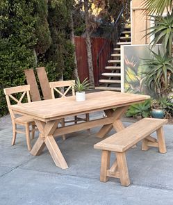 Pottery Barn Toscana 6pc Farmhouse Dining Set Extendable Table