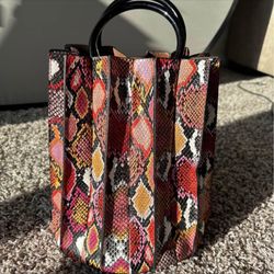 Faux Snakeskin Handbag 
