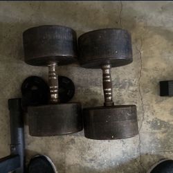 Pure Iron 95 Pound Dumbell Set Round