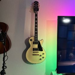 Epiphone Les Paul Custom Pro Electric Guitar, likely in an Alpine White or Cream finish