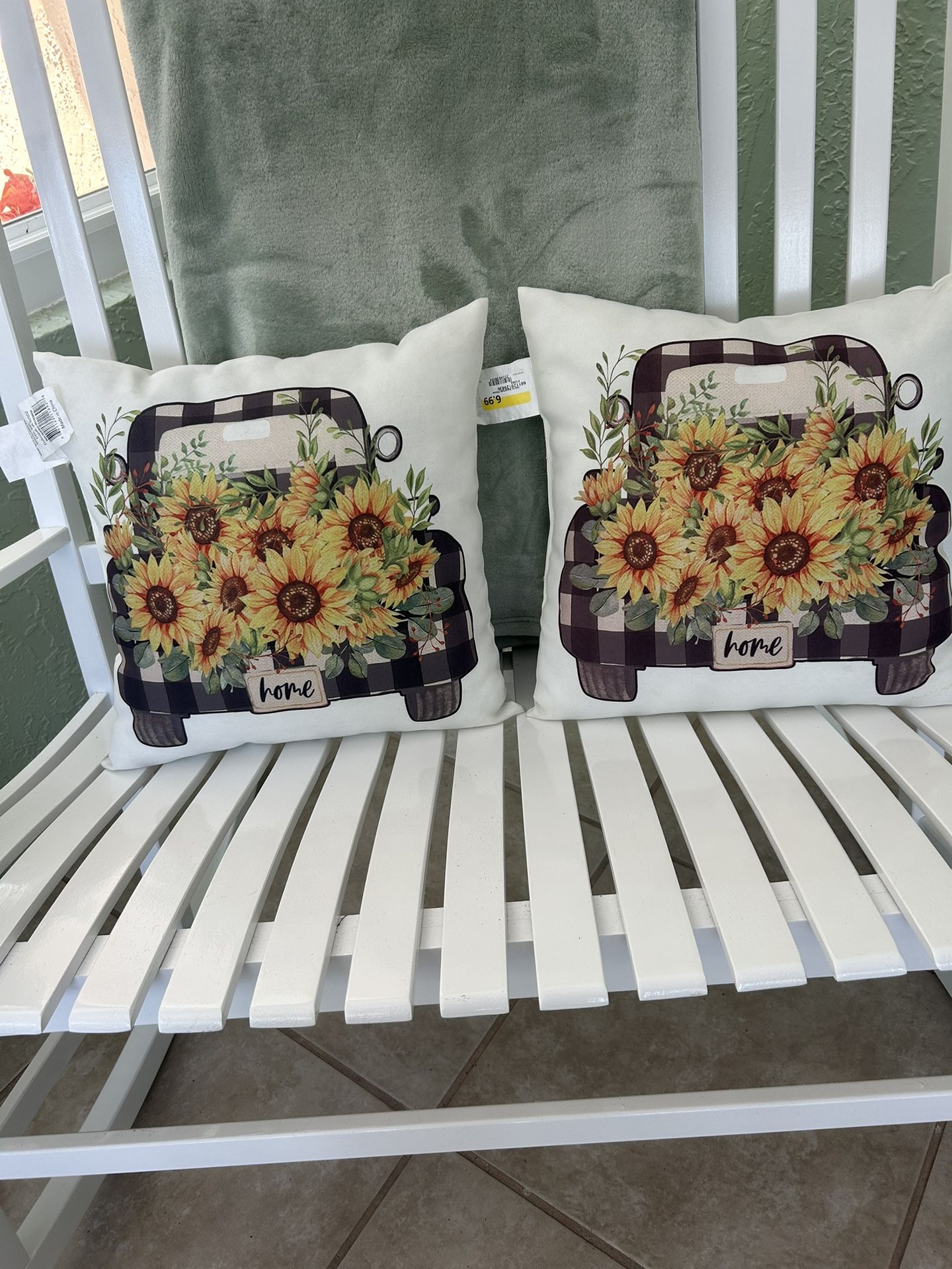 2. Sunflower. Pillows. Both For $10,00