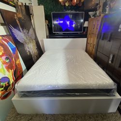 Queen Bed Frame and Mattress