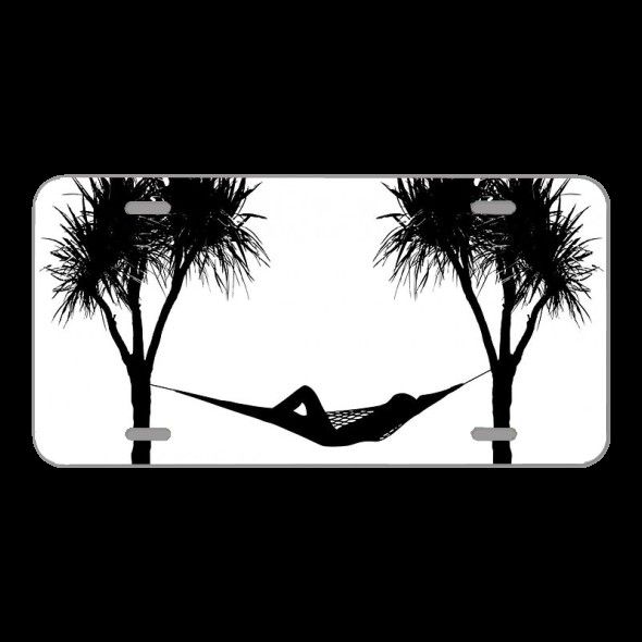 License Plate Novelty Car Front Hammock Tree Trees Palm Tree