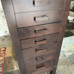 World Market Mahogany Jewelry Armoire with Charging Station 