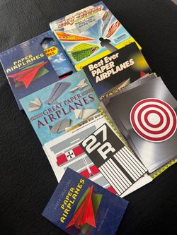 Paper plane and origami books and materials