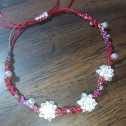 BEADED MACRAME' BRACELET/ANKLET
