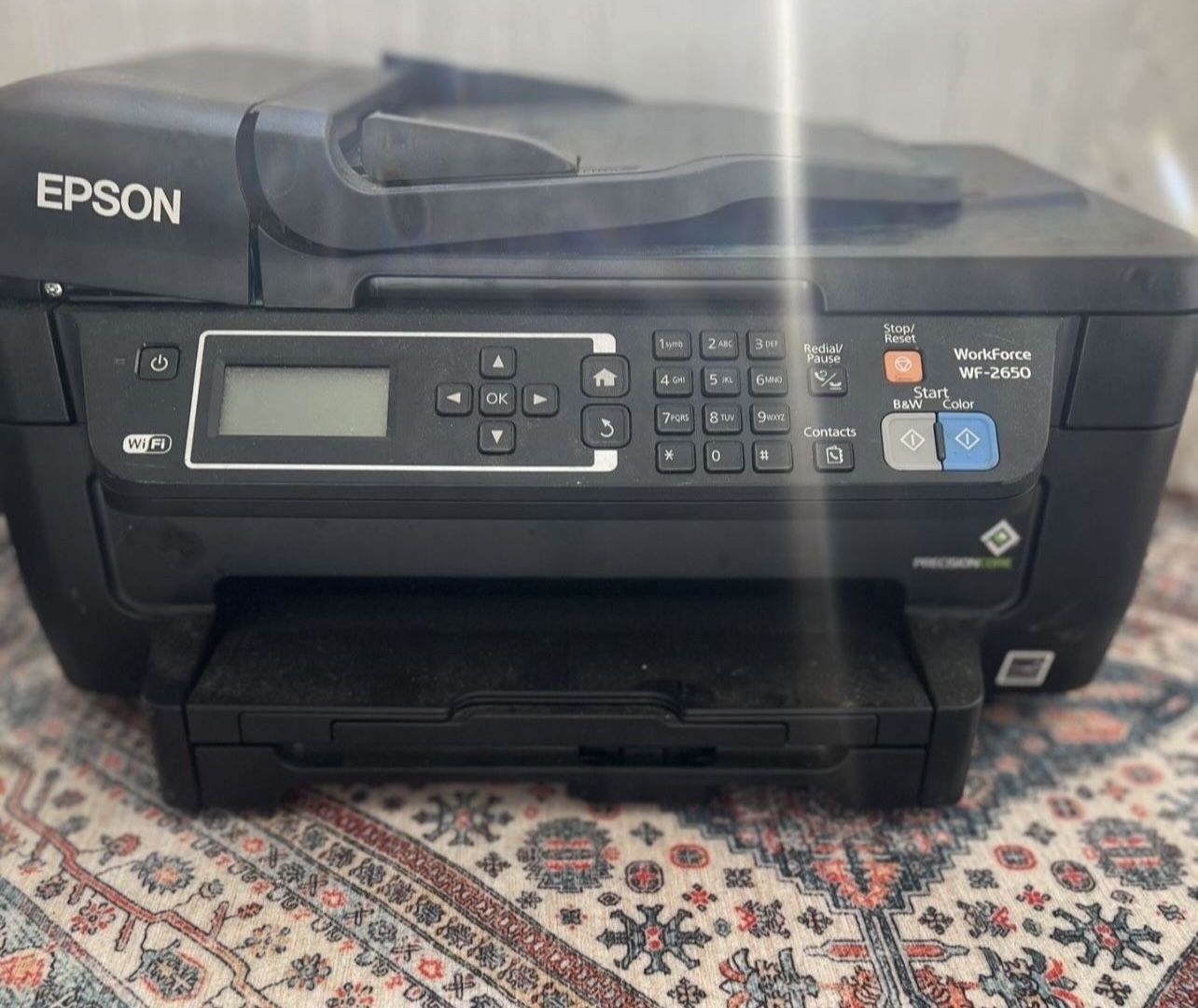 Epson Workforce WF-2660 All-in-One Wireless Color Printer with Scanner, Copier and Fax Preowned with ink