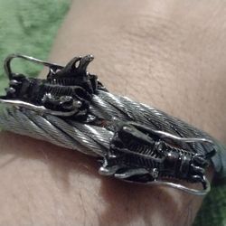 Double Headed Dragon Bracelet. Stainless Steel. Get Him Something Special For Valentine's Day.