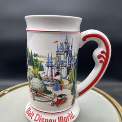 Vintage Walt Disney World 6.5” Tankard Mug Beer Stein Main Street Ceramarte VG