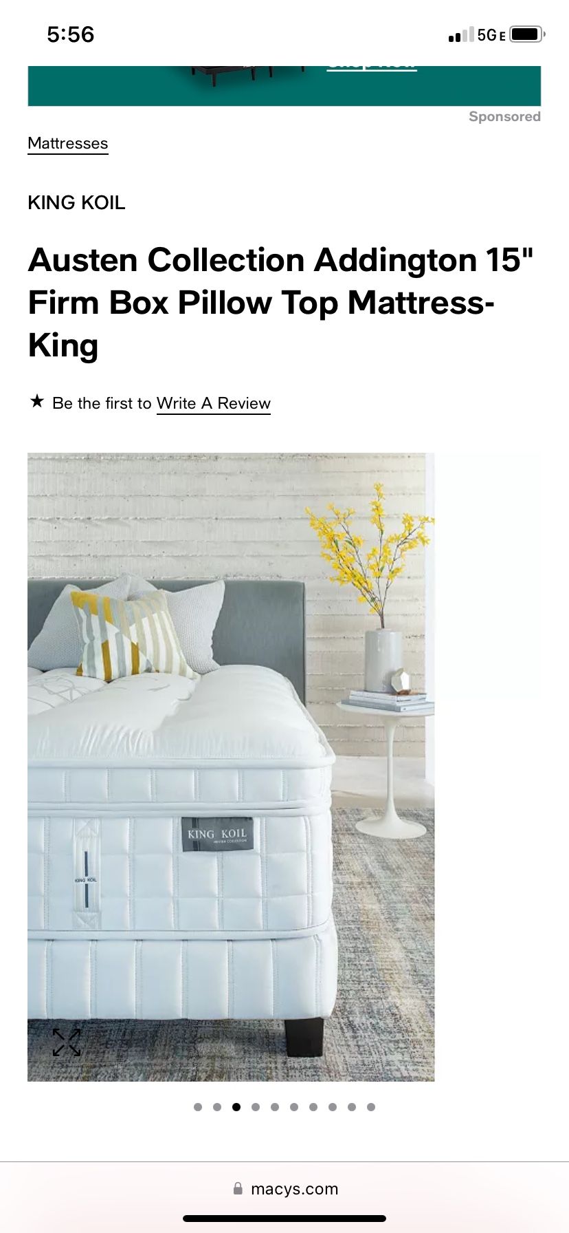 King Koil Pillow Top Firm Queen Size Brand New