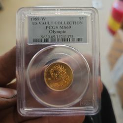 1988  Gold $5 Olympic  Ms 69