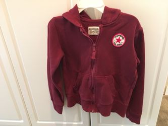Burgundy Converse All Star hoodie kids size medium