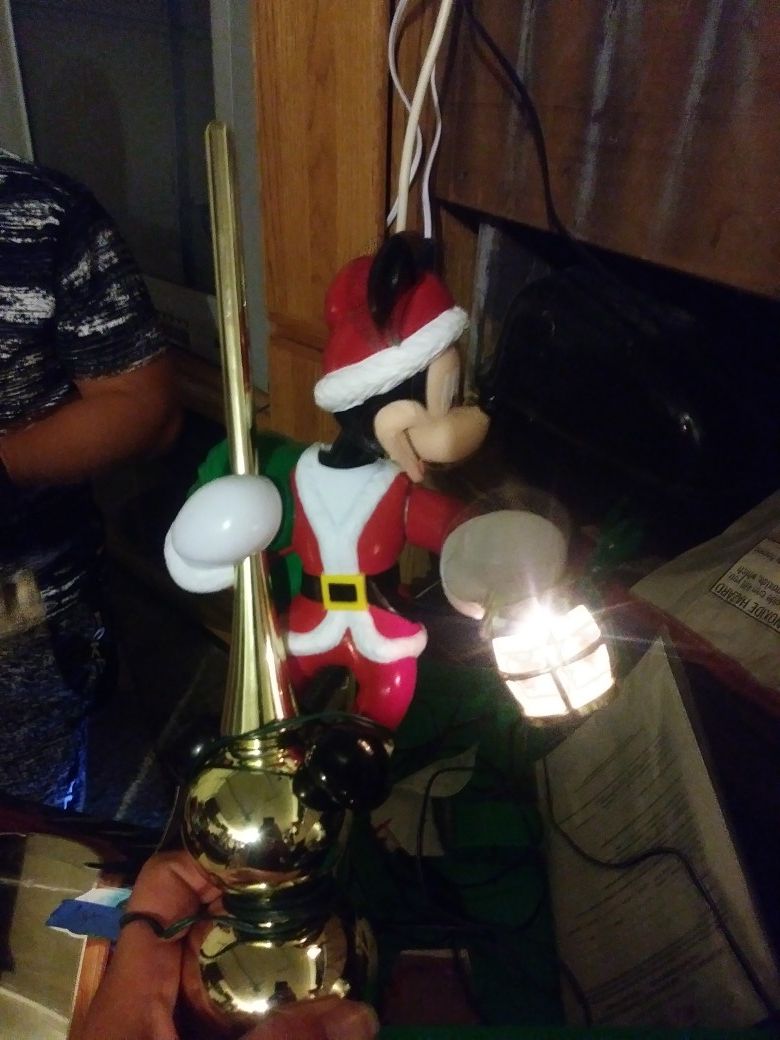 Mickey unlimited mickey mouse lighted animated tree topper brand new in the box $40 text {contact info removed}
