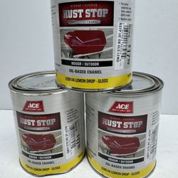 New Ace Rust Stop Lemon Drop Gloss Paint Quart. (3) Available $8 Each. Must Pickup