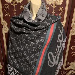 Original Gucci Cashmere Unisex reversible long scarf