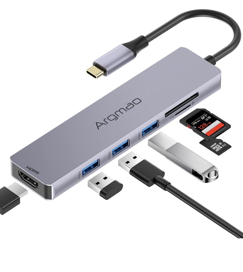 6 In 1 USB -C Adapter, Good For Mac Of Microsoft