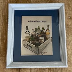 Vintage Framed And Matted Bacardi Ad