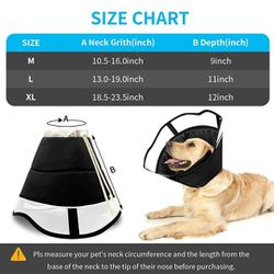 Upgraded Dog Cone Collar for After Surgery, Soft Pet Recovery Collar for Large Medium Small Dogs, Adjustable Cone Collar Protective Collar for Dogs 