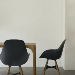 Kubikoff: Special Edition Closed Dimple Chairs-Heather Grey Walnut Zig Zag White Hardware