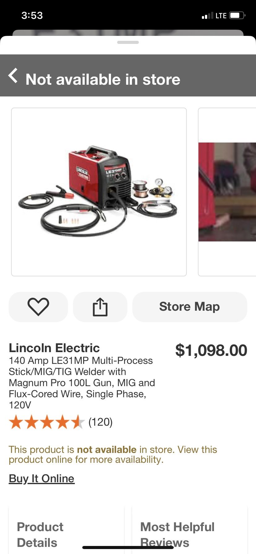 Lincoln  Le31 Multi Process Welder 