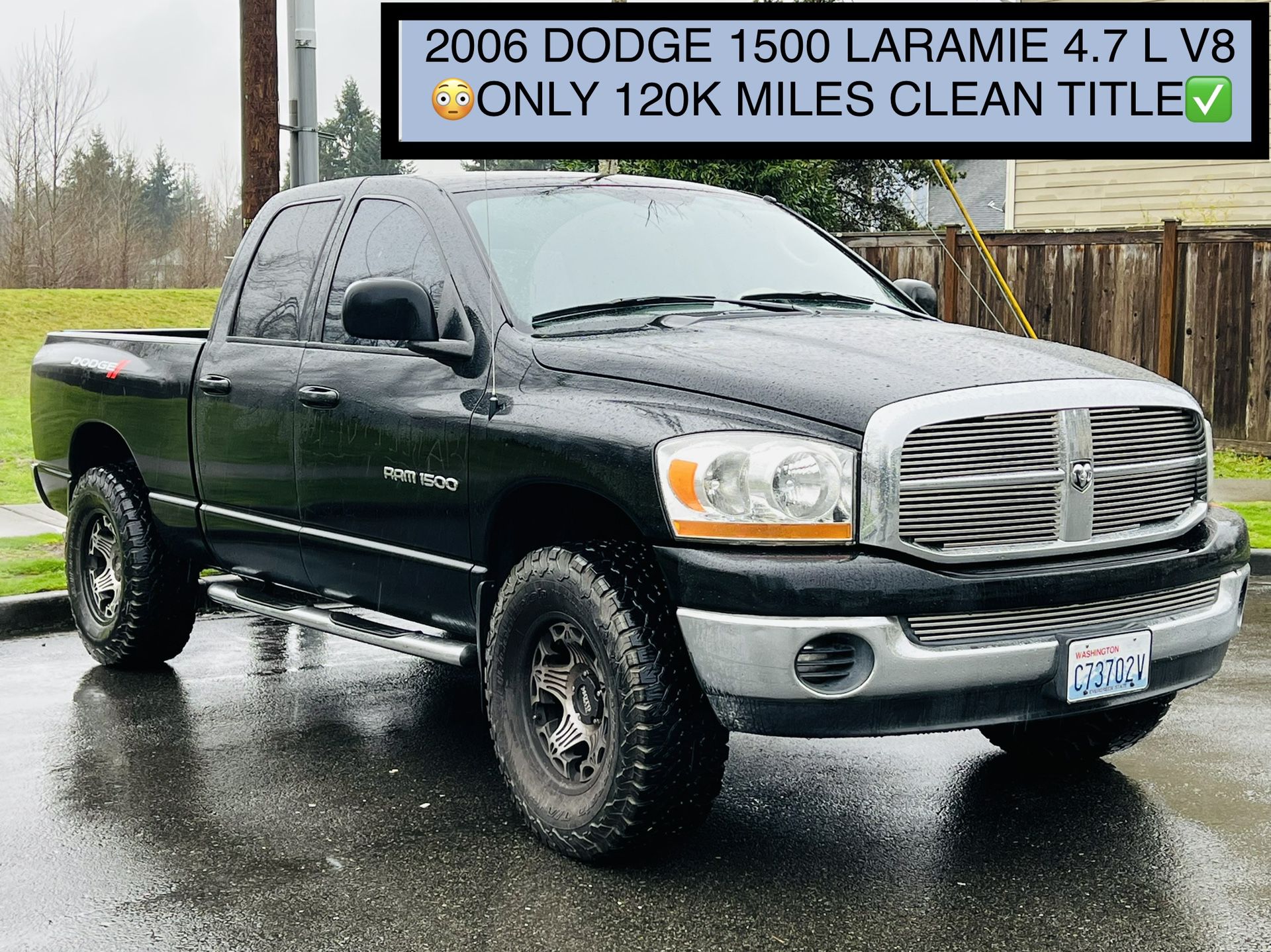 2006 DODGE RAM 1500 4.7L V8 ENGINE❗️4X4❕ONLY 120K TOTAL MILES💡UPGRADED TIRES AND WHEELS/RUNNINGBOARDS