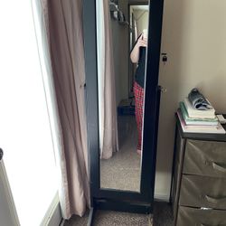 Standing Jewelry Cabinet With Mirror