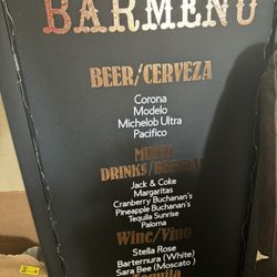Bar menus 