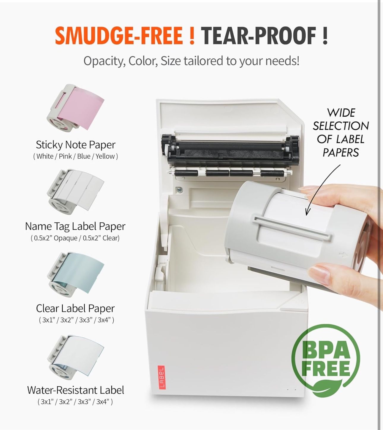 Nemonic Label Printer MIP 001LW Durable Bluetooth Thermal Label