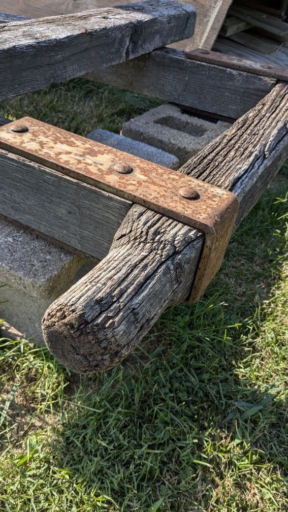 Antique Hay Bale Cart Wagon Trolley Frame