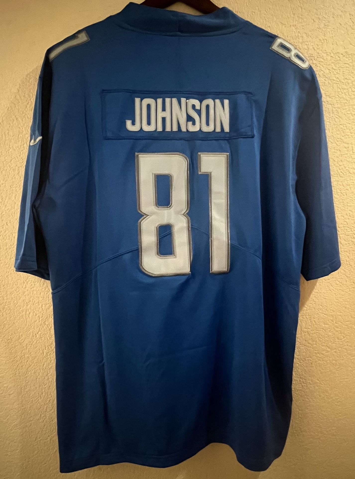 Calvin Johnson Detroit Lions Blue Jersey New Size Medium
