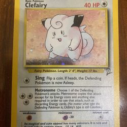Pokemon Clefairy Base Set 2 Vintage Holo 6/130 MP/HP