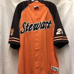 Vintage #20 Tony Stewart Home Depot Embroidered Chase Tag Baseball Jersey